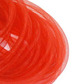 Red tubular crin elastic trim displayed on a white background.