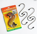 Pack of 8 stainless steel S-hooks with rubber ends