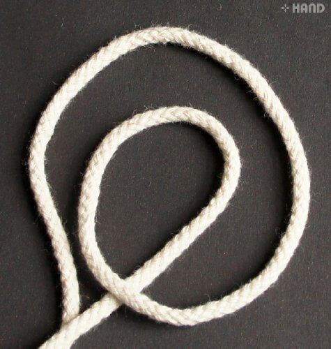 Cream rope cord coiled neatly for easy use