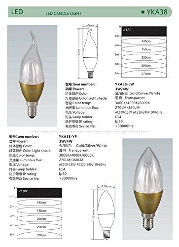 E14 LED candle light bulb with shatter-proof design