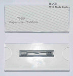 Three premium hard plastic name badges, 75x30mm each.