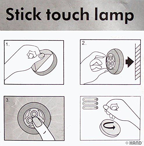 Stick lamp showing bright LED light in a dark space