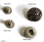 4-part Decorative Top Press Stud Buttons 17mm Assorted Designs - 20 Sets (PBDCH04 Dark Copper)