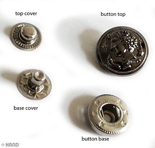 4-part Decorative Top Press Stud Buttons 17mm Assorted Designs - 20 Sets (PBDCH04 Dark Copper)