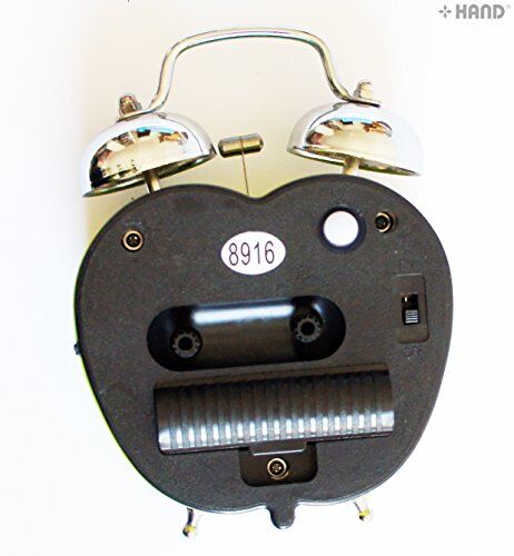 Alarm clock showing time with a vibrant apple design