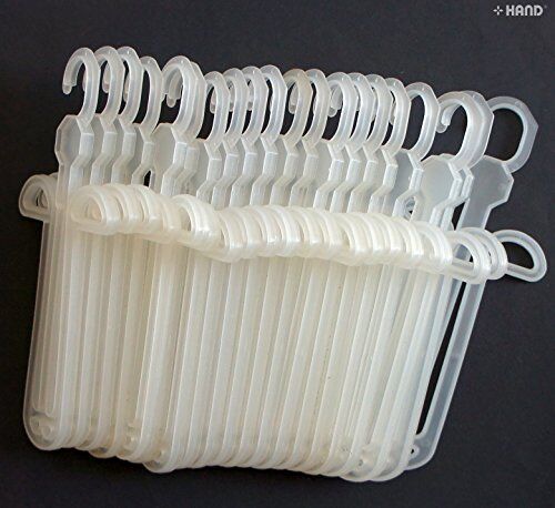 Shoe display hangers arranged on a drying rack