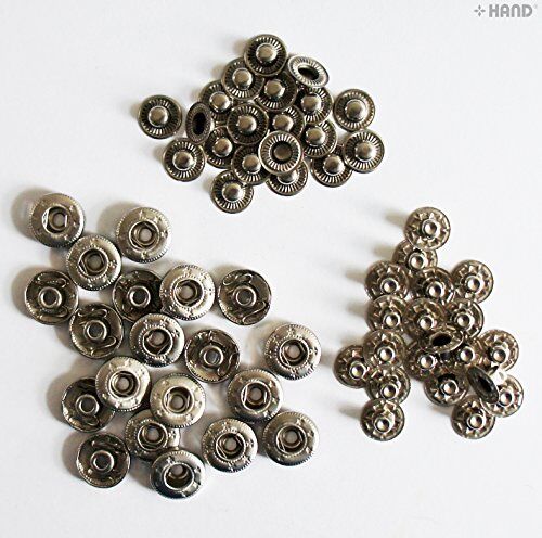 20 Sets of Dark Copper Press Stud Buttons - 17 mm