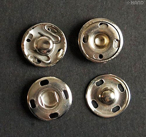Metal silver garment inner sewing press clip buttons in assorted sizes