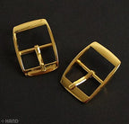 Pack of 8 polished gold tone square buckles displayed together