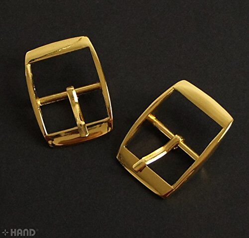 Pack of 8 polished gold tone square buckles displayed together
