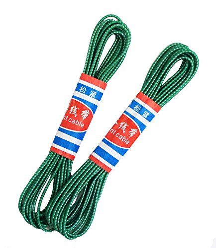 Green Round Sewing Coloured Elastic Cord 3mmW x 4.2mL Assorted Colours - Pack of 2