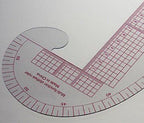 Close-up of the flexible ruler showing measurement markings