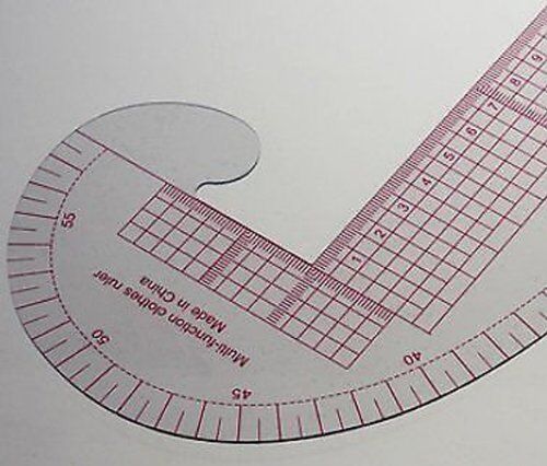 Close-up of the flexible ruler showing measurement markings