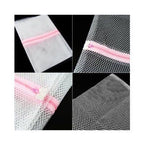 Laundry mesh bag with pillowcases ready for washing