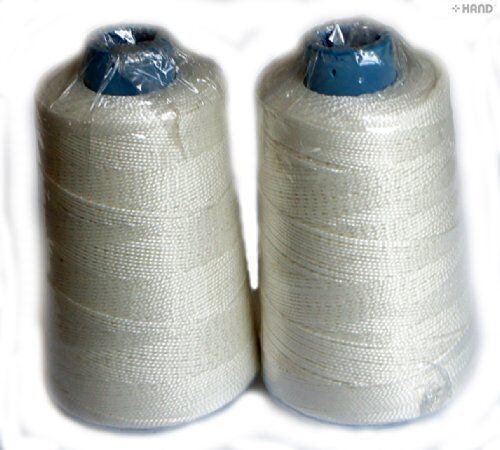 Heavy Duty Sewing Machine Strong Thread String Spool - appx 500 m. Pack of 2 (White)