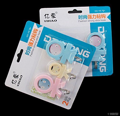 Close-up view of the self-adhesive hooks in various shapes