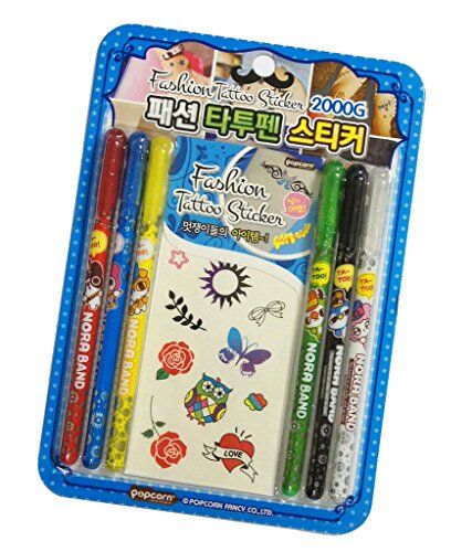 Set of 6 glitter pens in vibrant colours