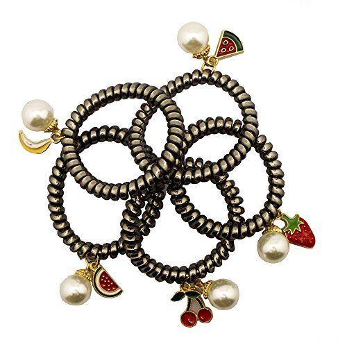 Elegant dark metallic silver hair band with charms
