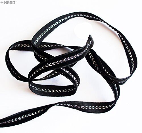 Elegant Black and Silver Craft DIY Party Ribbon Trim - Assorted Width and Styles (NO.FBS01 Velvet 10mmx20m)