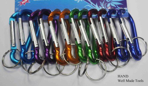 Close-up of a 70mm carabiner spring snap link hook.