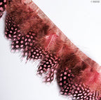 GF Guinea Fowl Feather Fringe 2.5 inches/ w- appx 2 metres (GF04 Pink)