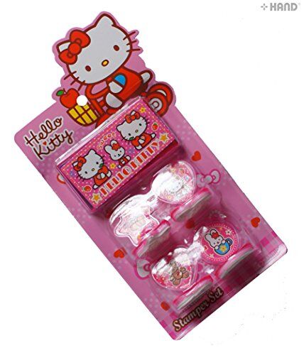 Hello Kitty rubber stamp set featuring six unique designs.