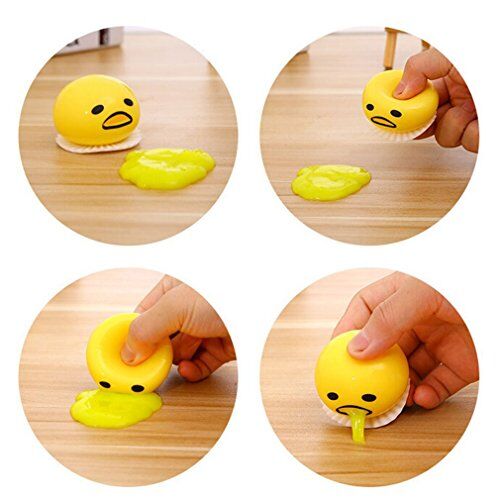 Gudetama toy displayed with a bright background