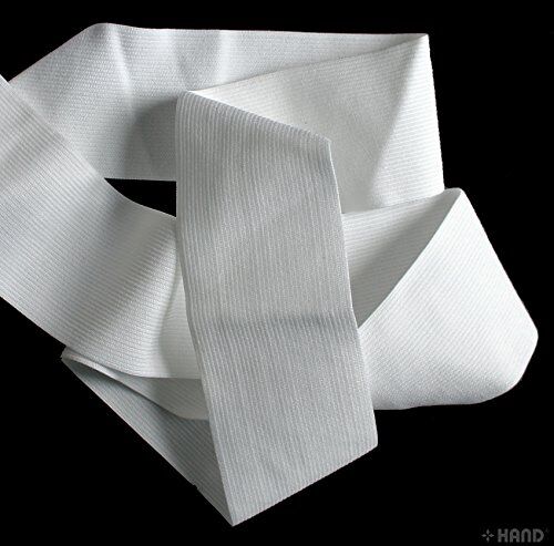 Off White Flat Smooth Knitted Wide Waistband Underwear Elastic - Assorted Width - 5 metres (A50 - 50mm)