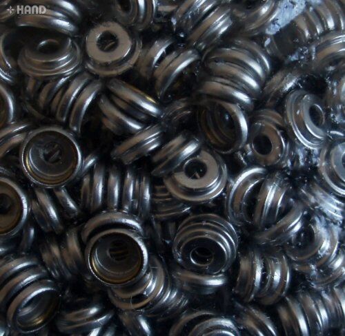 203 4-part Plain Flat Top Press Stud Buttons 12.5mm (203 Silver - appx 220g)