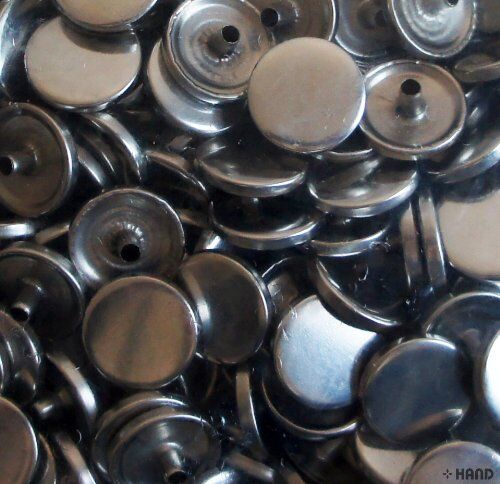 831 4-part Plain Flat Top Press Stud Buttons 15mm (831 Silver - appx 275g)