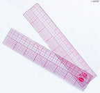 Close-up of the clear markings on the flexible grader ruler.