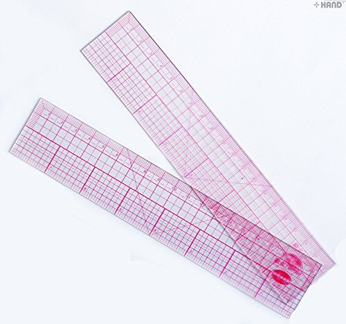 Close-up of the clear markings on the flexible grader ruler.