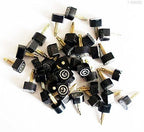 Display of multiple pairs of U-shape high shoe repair heel tips.