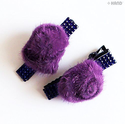 Assorted colours of suede rose flower hair clips with rhinestones