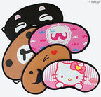 Assorted Cartoon Cute Design Sleeping Eye Mask Travel Eye Protection Eyeshades with Elastic Strap - Pack of 3