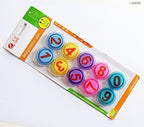 Magnetic number 7 in vibrant colour against a plain surface