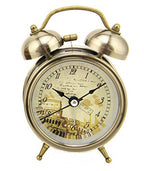 Vintage Roman Colosseum alarm clock with metallic finish