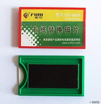 Strong magnetic badge name holder displayed on a surface