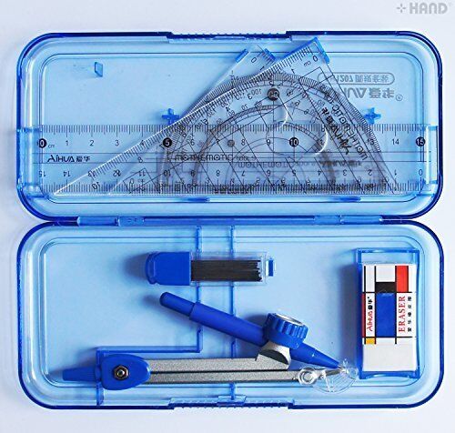 Ruler included in the compass and geometry set