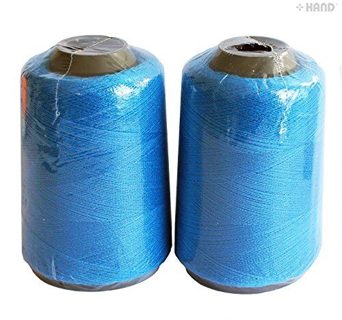 Assorted Colours Sewing Machine 100% Polyester Thread Spool Appx 800m - Pack of 2 (Sky Blue)