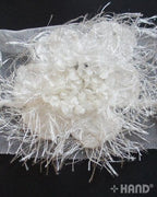 Full view of 1 metre length of white angel flower net trim