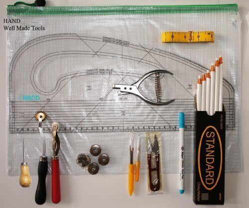 Student using tools from the design and pattern making pack.