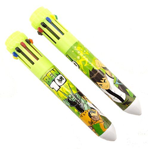 Pack of 2 Ben 10 themed retractable ballpoint pens in various colours