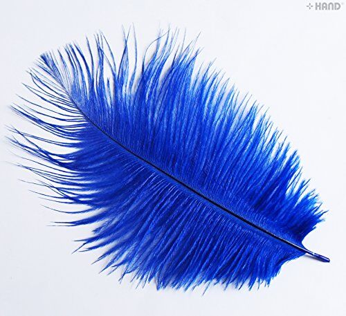 Natural Ostrich Feathers appx 10" - Pack of 10 (blue)