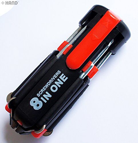 FZ-895 Compact 8-in-1 Multifunctional Portable Screwdriver with LED Torch Flashlight