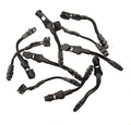 Pack of 10 No.3 black metal zip pulls with grip cords.