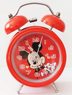 Mickey Mouse twin bell metal alarm clock front view