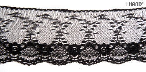 Black non-stretch nylon lace border with 90mm drop.