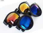 Close-up of the iridescent mirror lens on RPM400 sunglasses.
