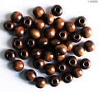 Brown Wooden Jewellery Craft Beads - Assorted Sizes (Size 1 20x18mm - 40 a pack - 87.5g)